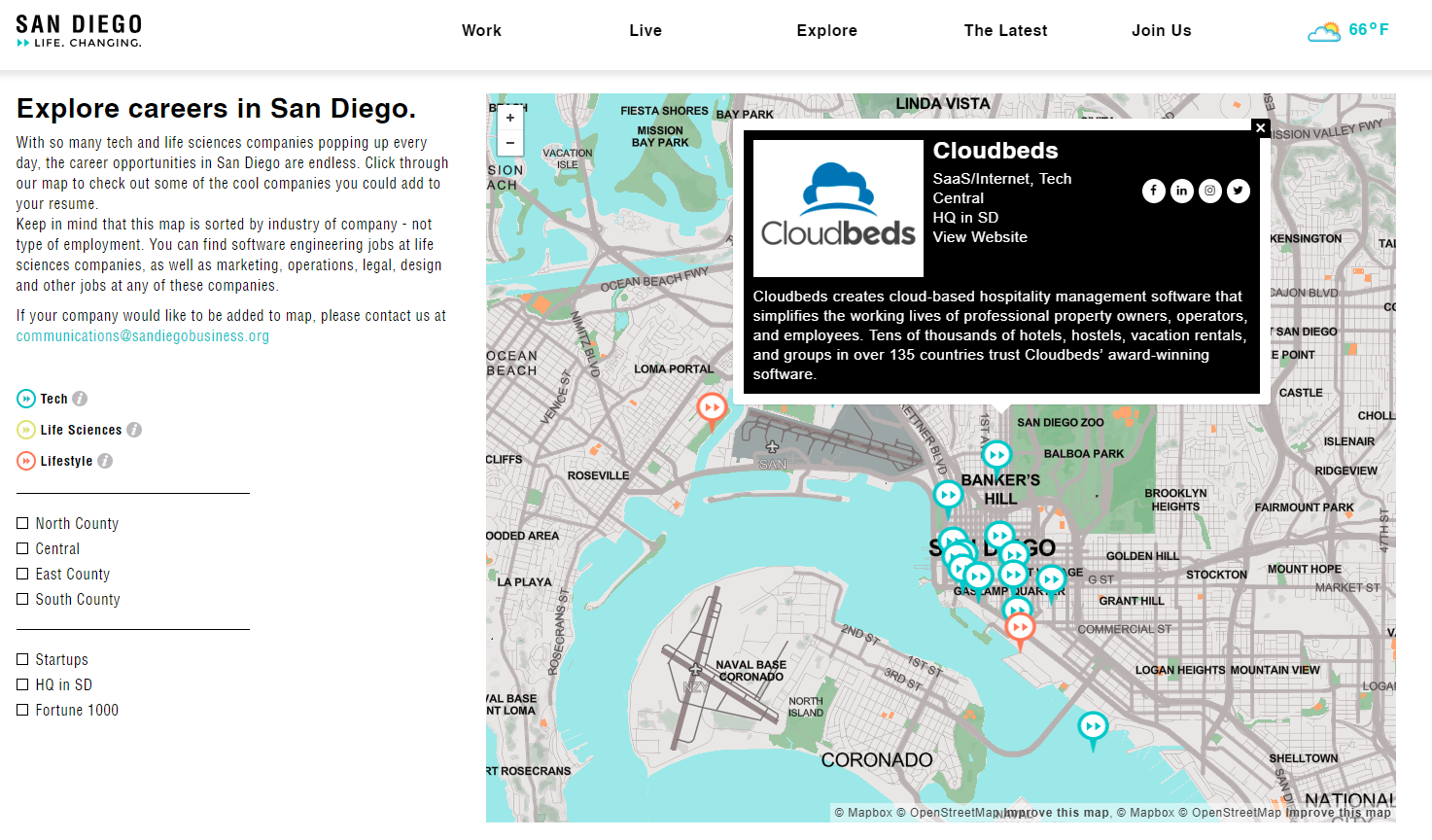 San Diego: Life. Changing. Map of Companies in San Diego 